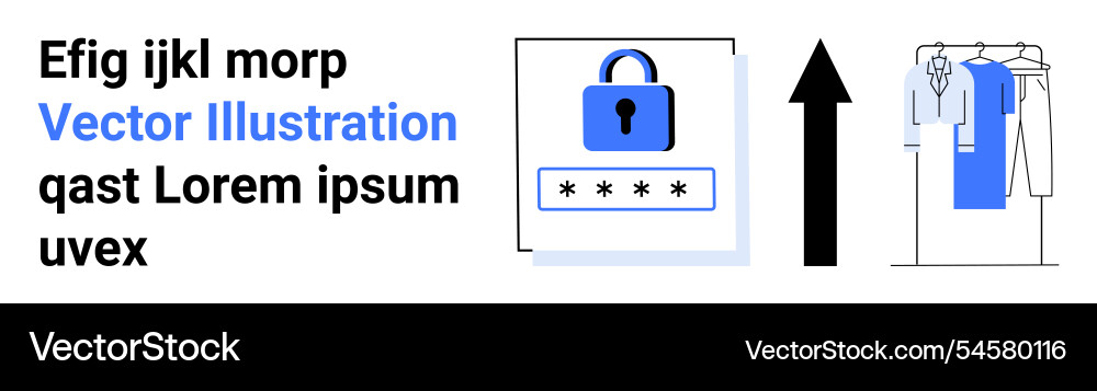 Secure login concept with blue lock icon arrow Vector Image