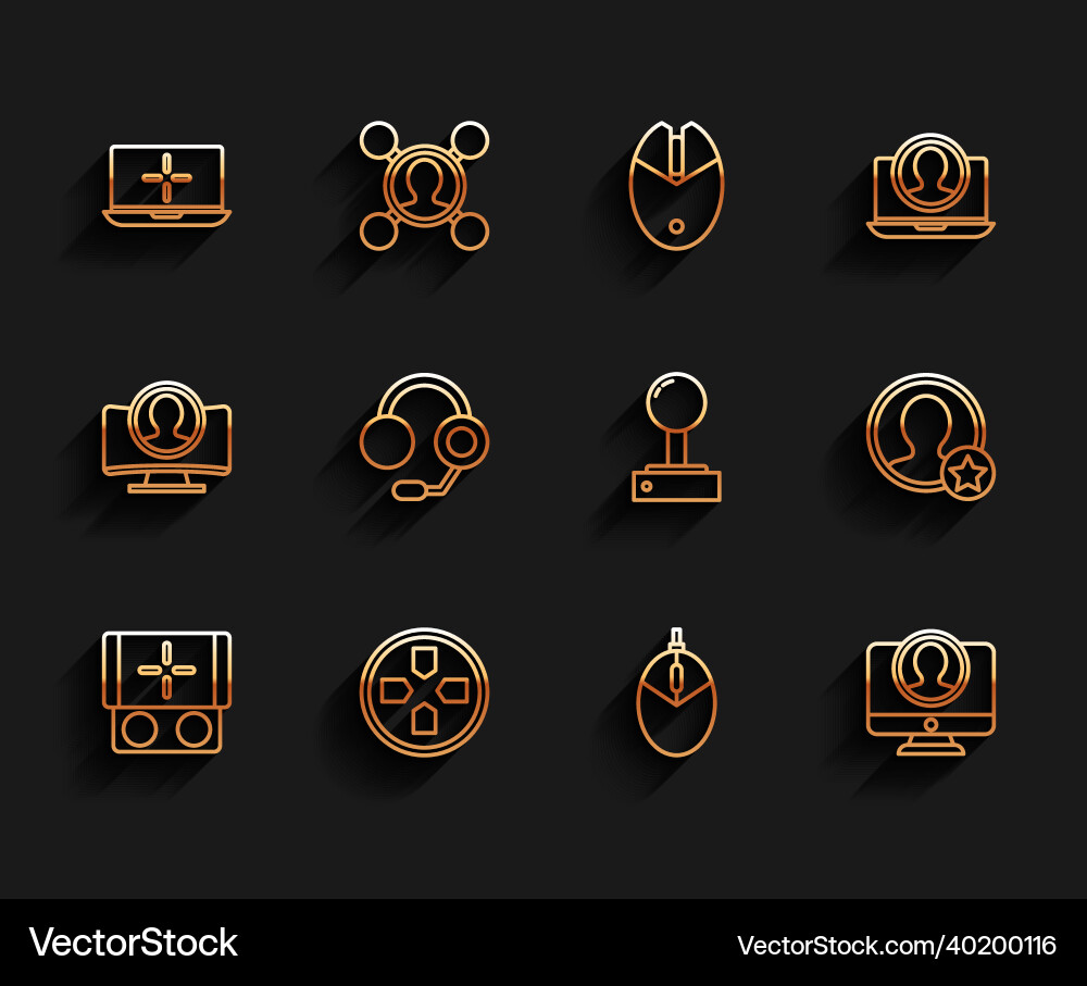 Set line portable video game console gamepad vector image