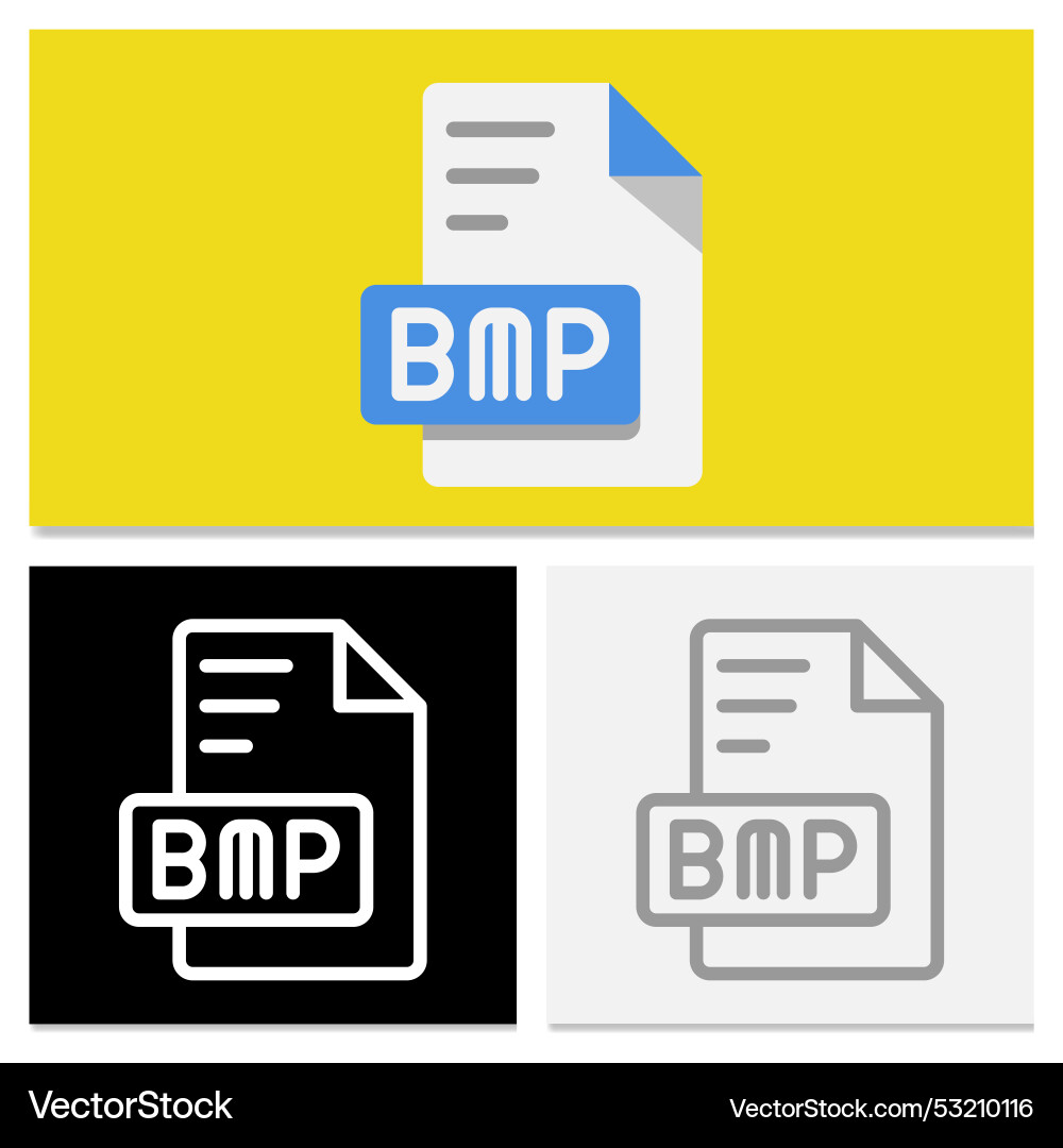 Set of bmp file format icons in flat style Set of bmp file format icons in flat style vector image