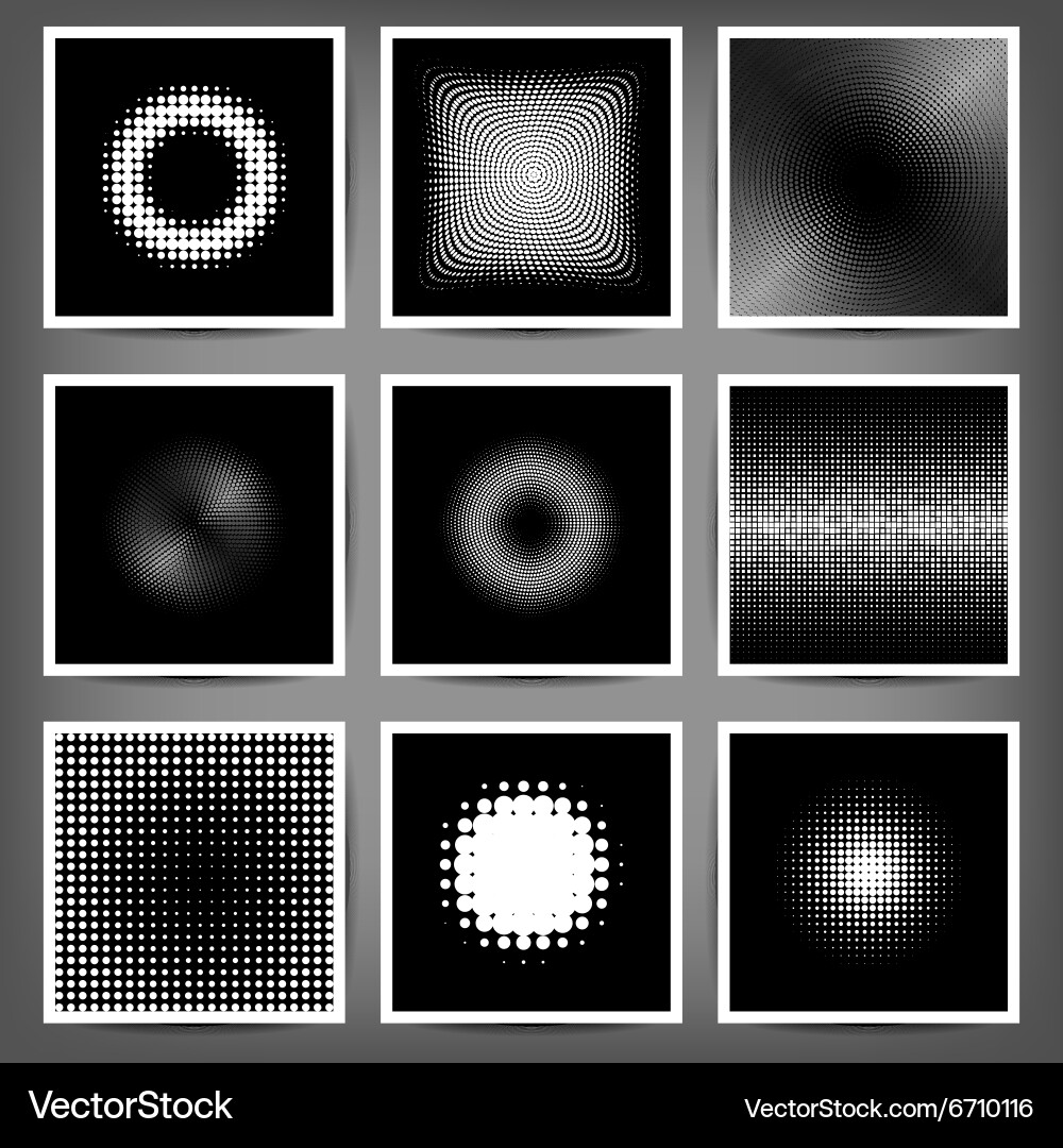 Set of graphical halftone backgrounds Vector Image