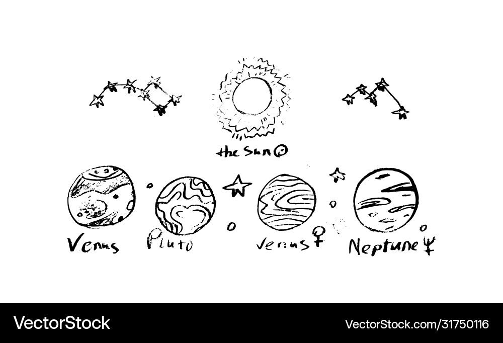 Set space objects planets stars comet Set space objects planets stars comet vector image