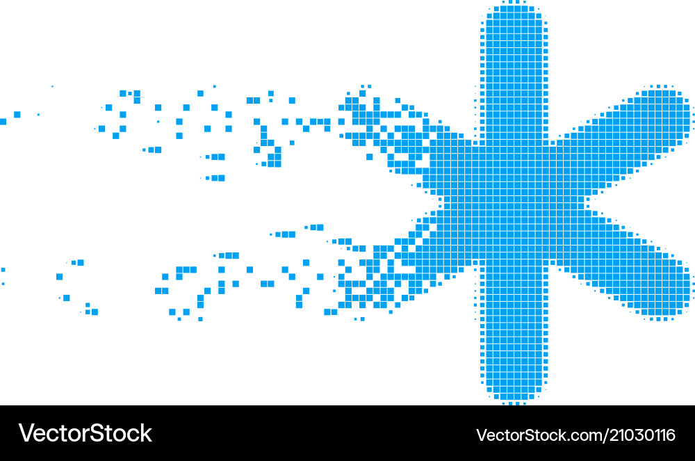 Snowflake decomposed pixel icon Snowflake decomposed pixel icon vector image