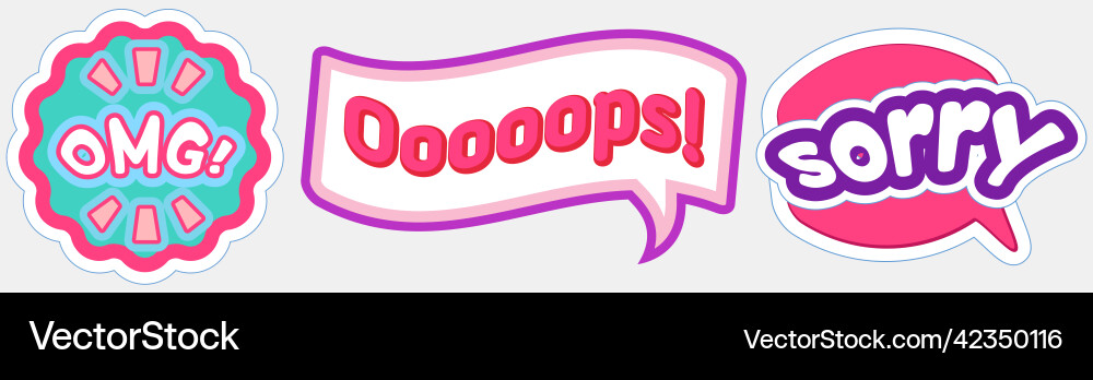 Speech bubbles with words dialogue text oops omg Speech bubbles with words dialogue text oops omg vector image