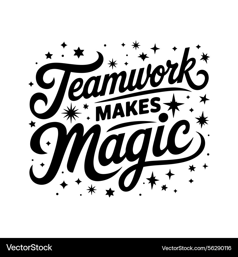 Stars sparkles swirls cursive font bold text Vector Image