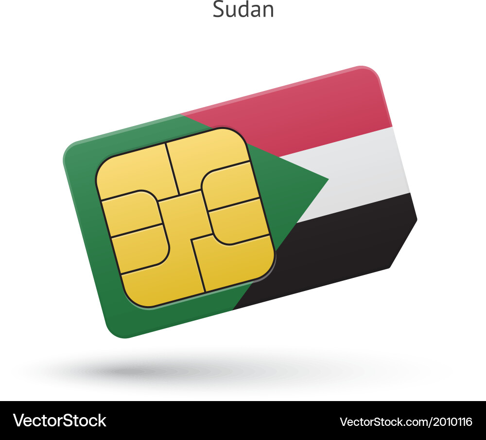 Sudan SIM Card with Flag vector image