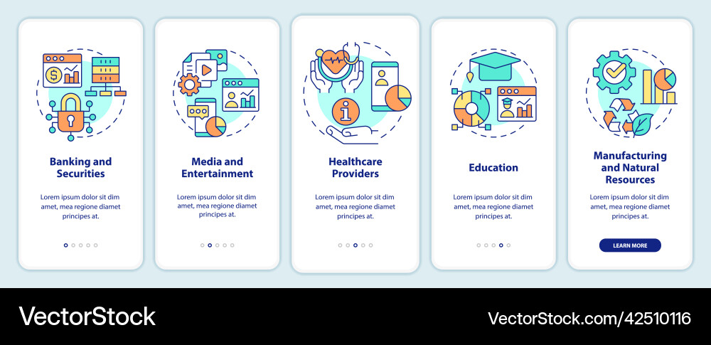 Types of big data applications onboarding mobile Types of big data applications onboarding mobile vector image