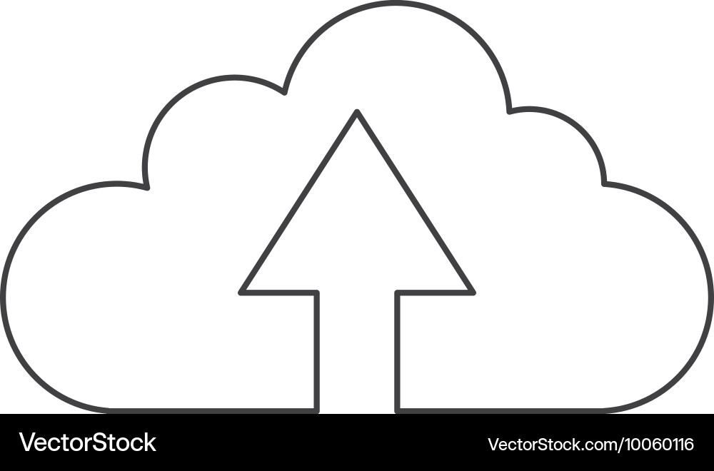 Upload up arrow cloud icon Vector Image