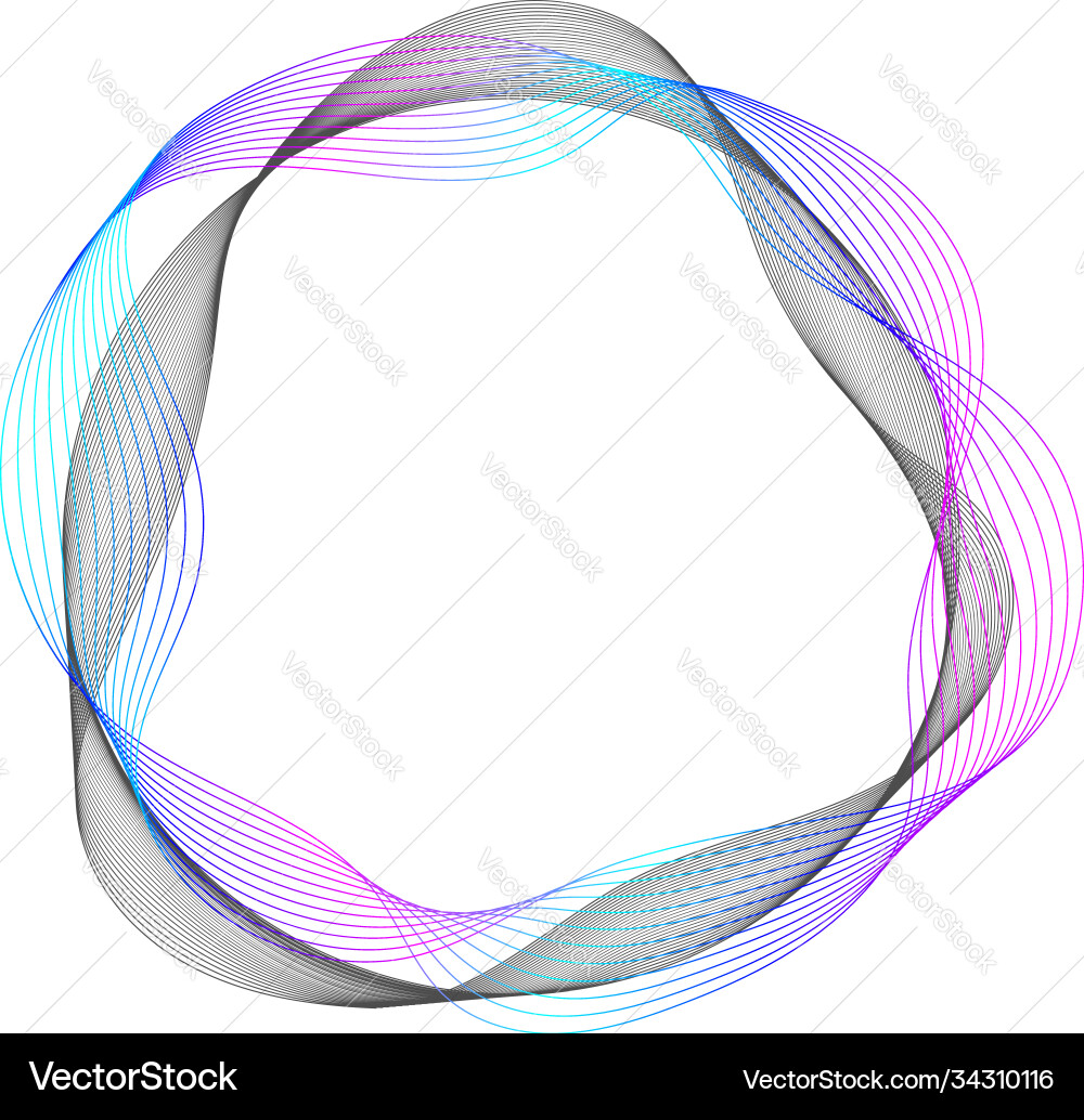 Wave many colored lines circle frame Wave many colored lines circle frame vector image