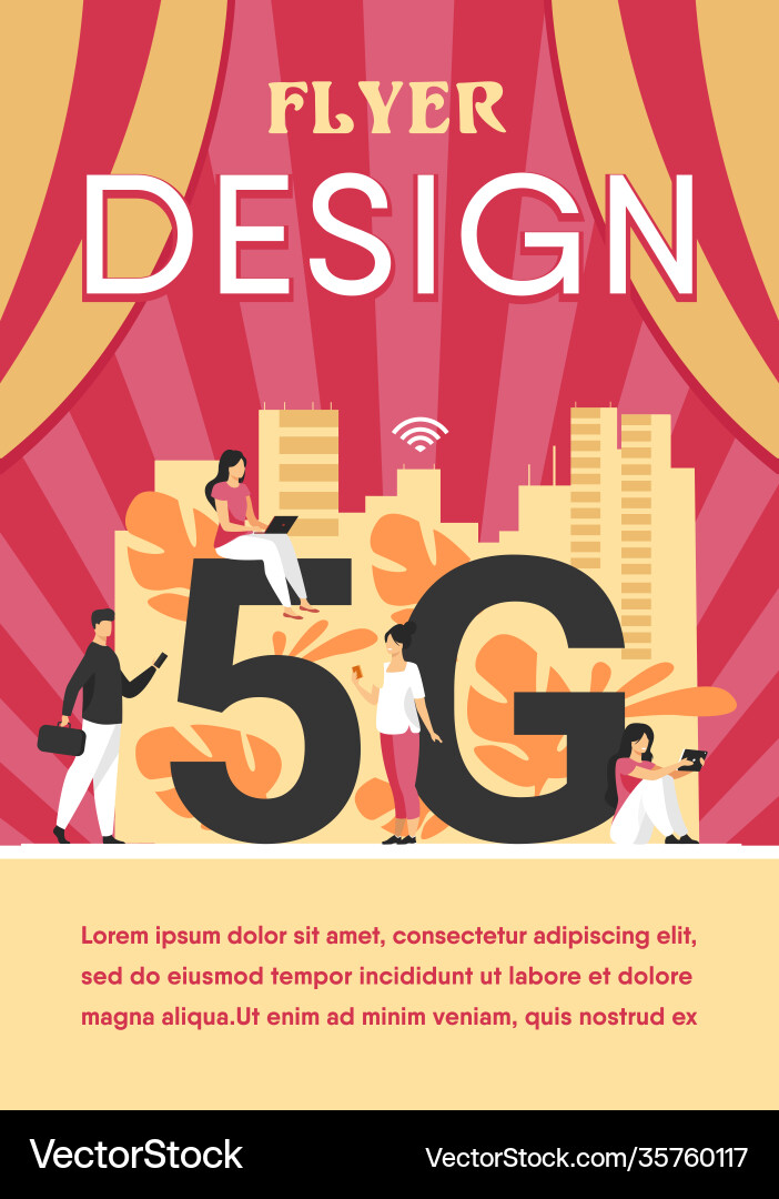 5g networks and telecom concept vector image