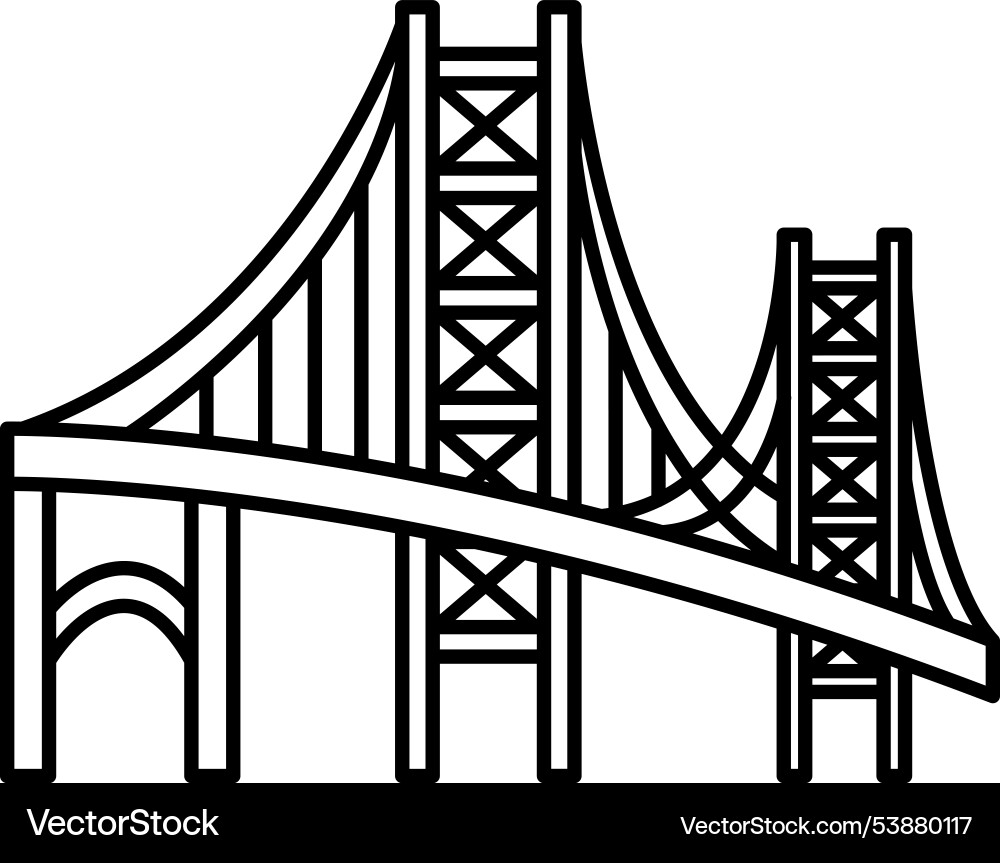 A bridge with lines in the style of colored A bridge with lines in the style of colored vector image