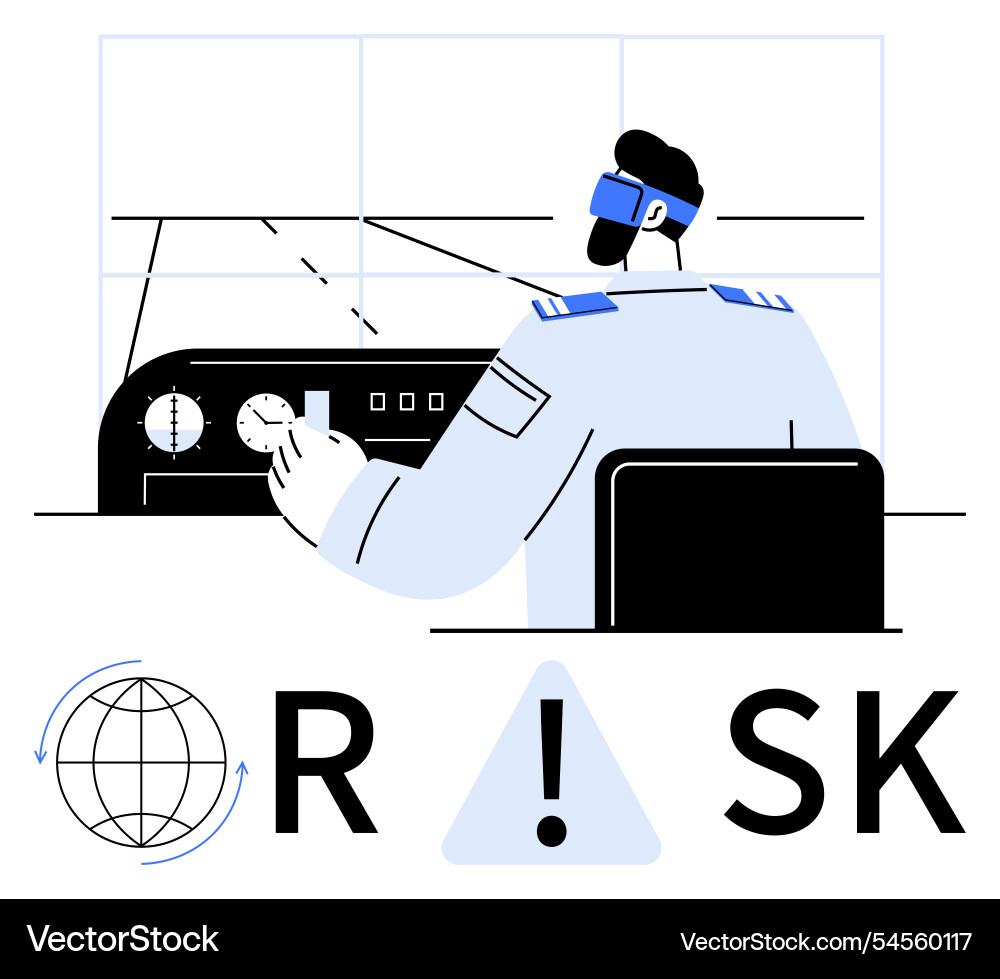 Air traffic controller monitoring instruments Air traffic controller monitoring instruments vector image