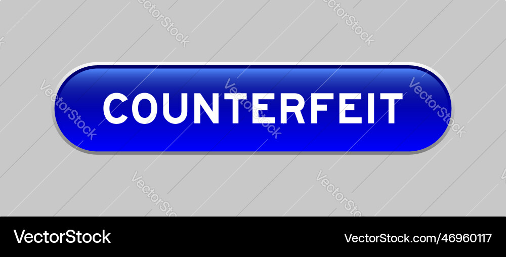 Blue color capsule shape button with word Vector Image
