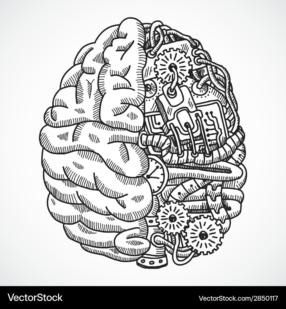 Brain as Processing Unit vector image