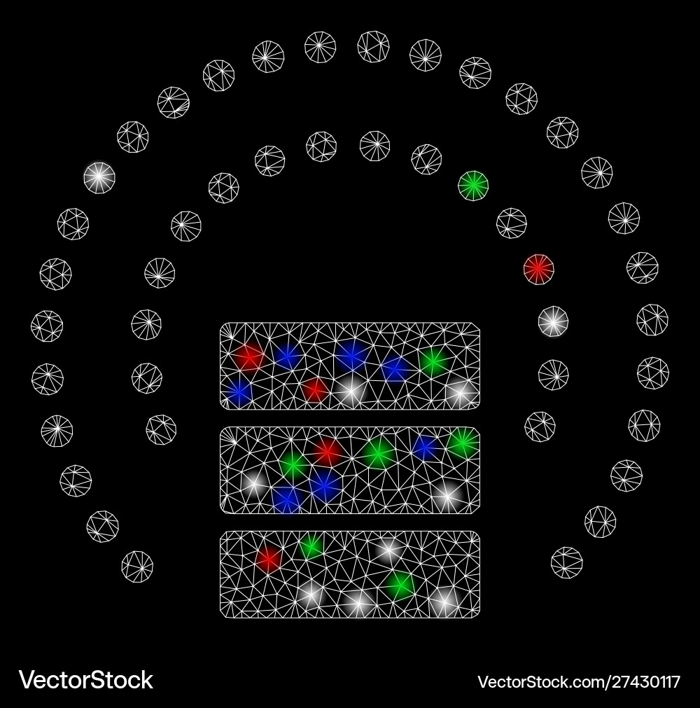 Bright mesh network database sphere shield Bright mesh network database sphere shield vector image
