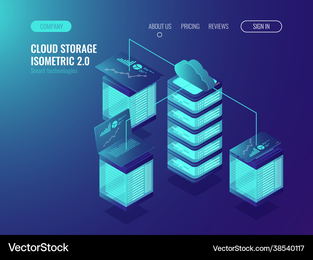 Cloud storage data crm system access and device Cloud storage data crm system access and device vector image