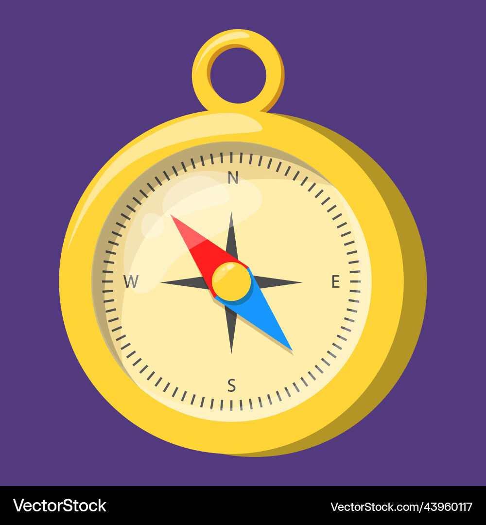 Compass game icon isolated navigation tool vector image
