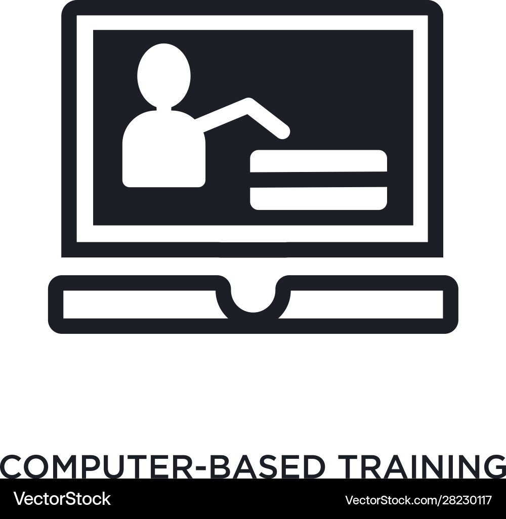 Computer-based training isolated icon simple Computer-based training isolated icon simple Vector Image