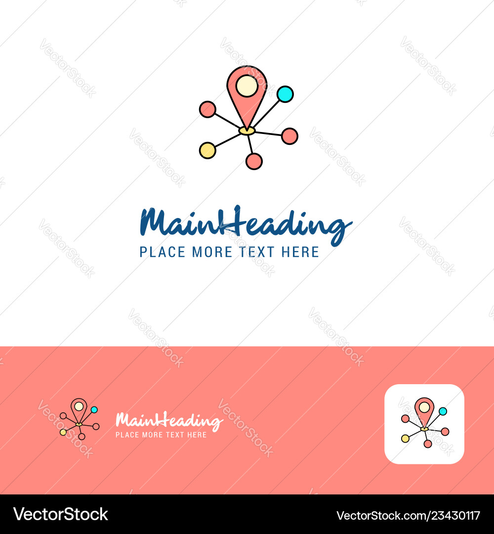 Creative map pointer logo design flat color Creative map pointer logo design flat color Vector Image