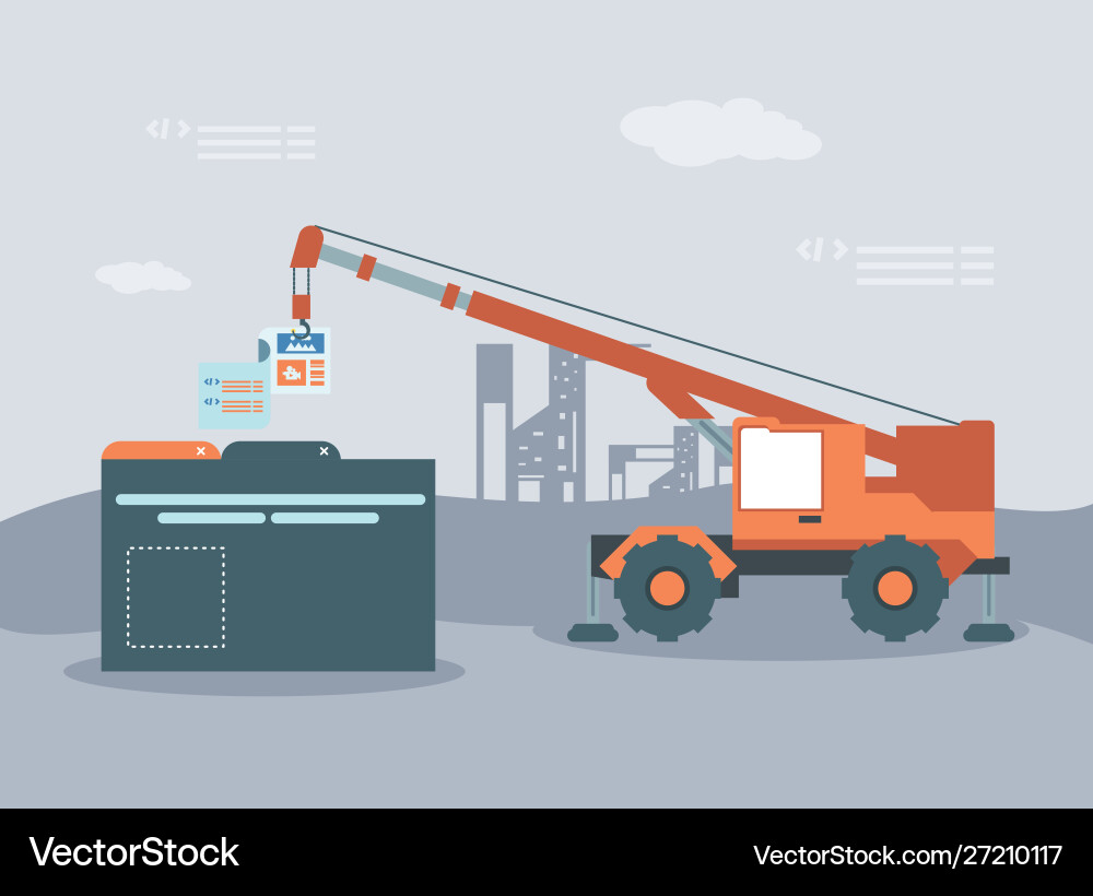 Data folder with webpage under construction vector image