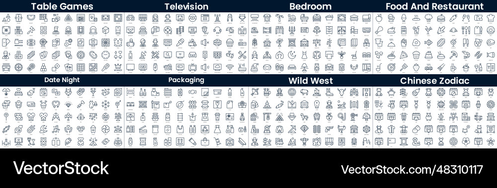 Linear style icons pack in this bundle include vector image