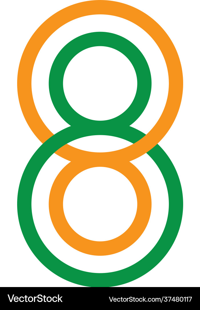 Linked number 8 circle overlap colorful logo vector image