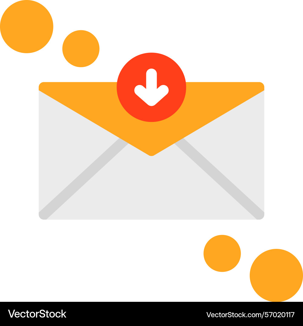 Message received flat style icon design Vector Image