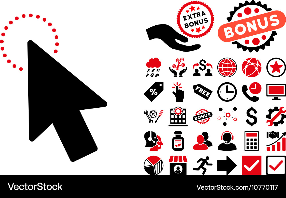 Mouse pointer flat icon with bonus Vector Image