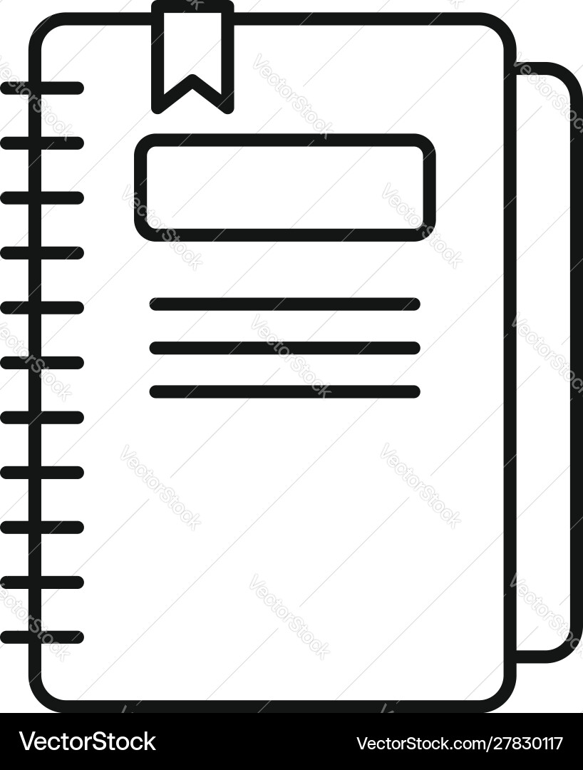 Paper notebook icon outline style Paper notebook icon outline style vector image