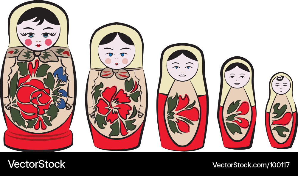 Russische Nesting Puppen - Matryoshka Vektorbild