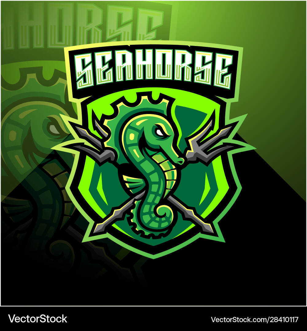 Seahorse esport mascot logo design vector image