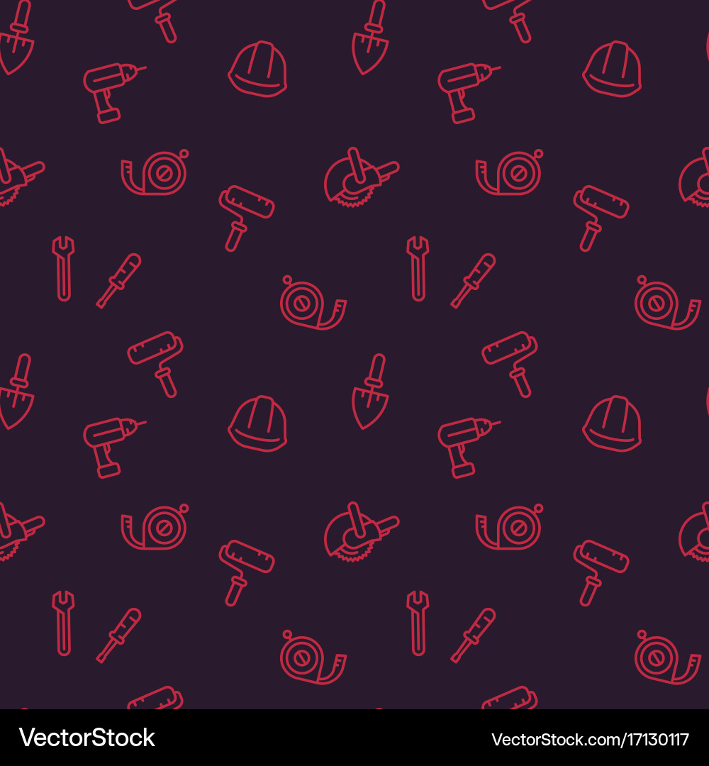 Seamless pattern with construction tools icons vector image