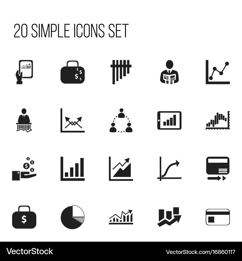 Set of 20 editable logical icons includes symbols Vector Image