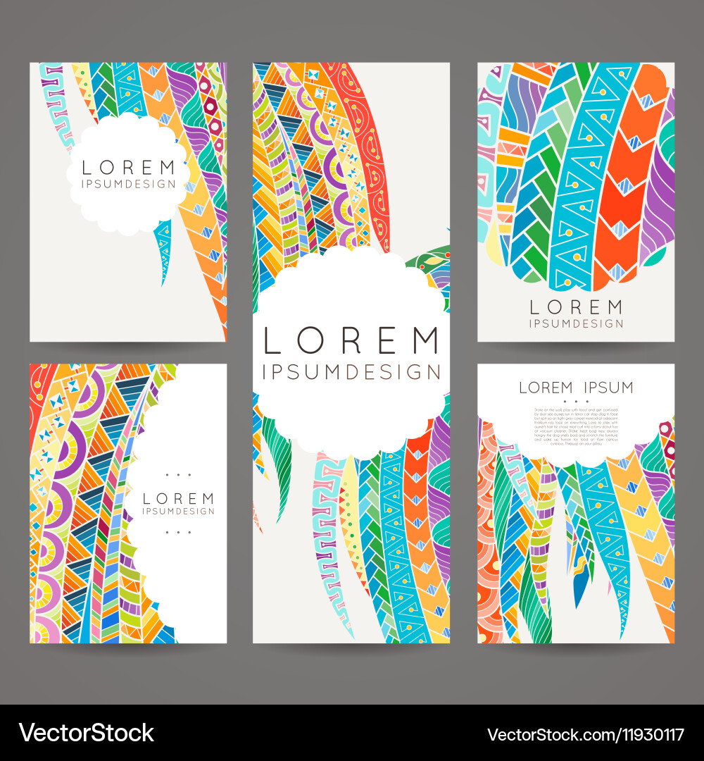 Set of design templates brochures in random vector image