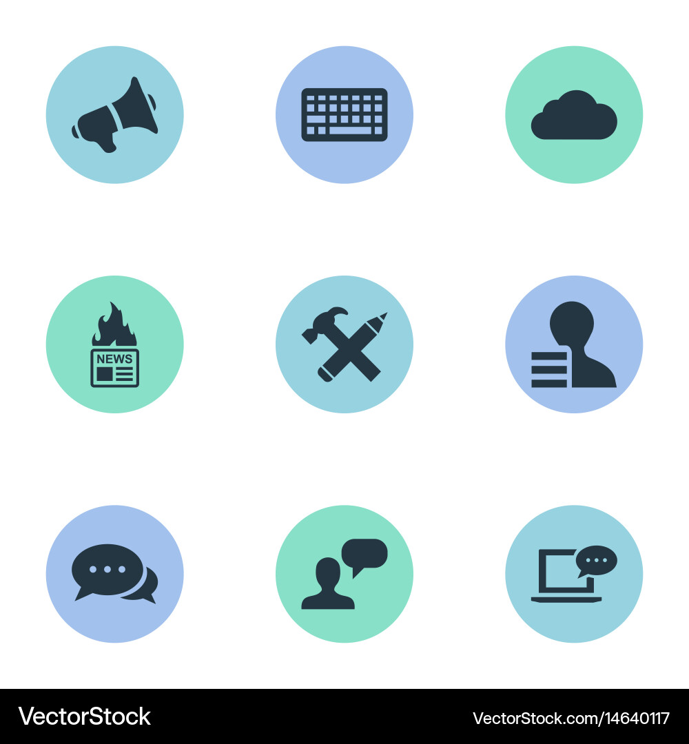 Set of simple user icons vector image