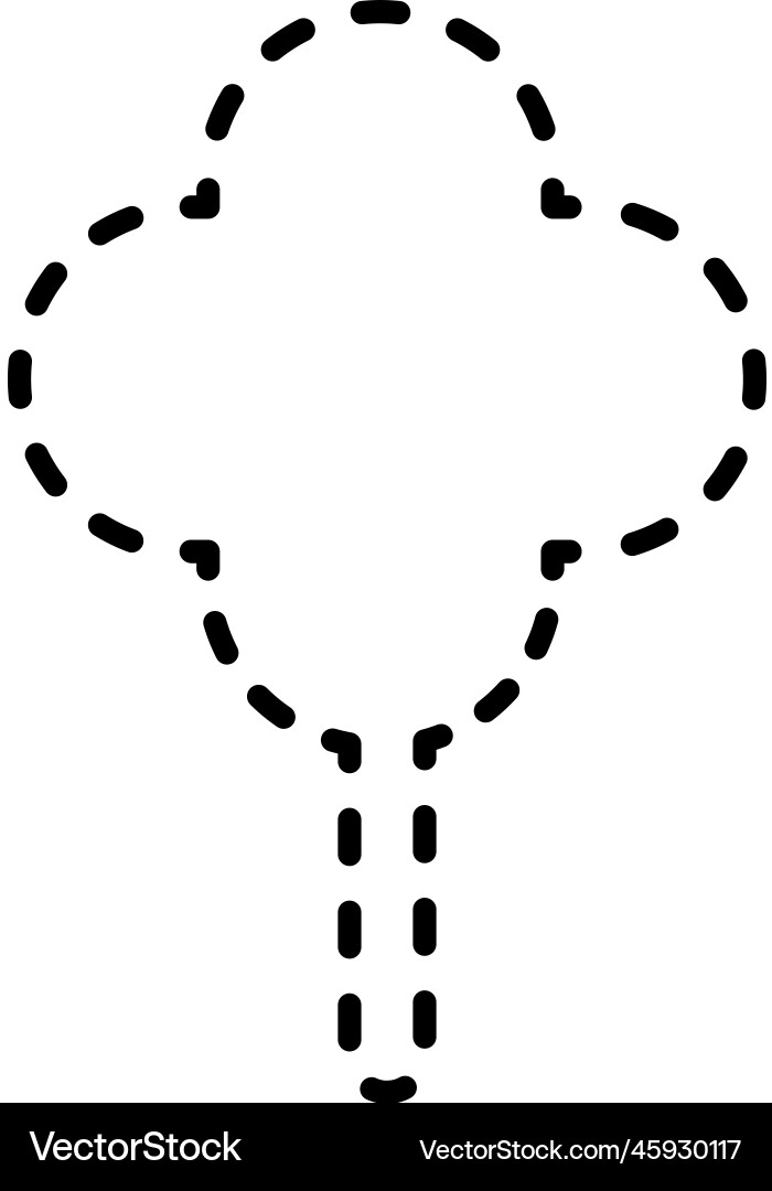 Tracing lines dotted tree outline shape Tracing lines dotted tree outline shape vector image