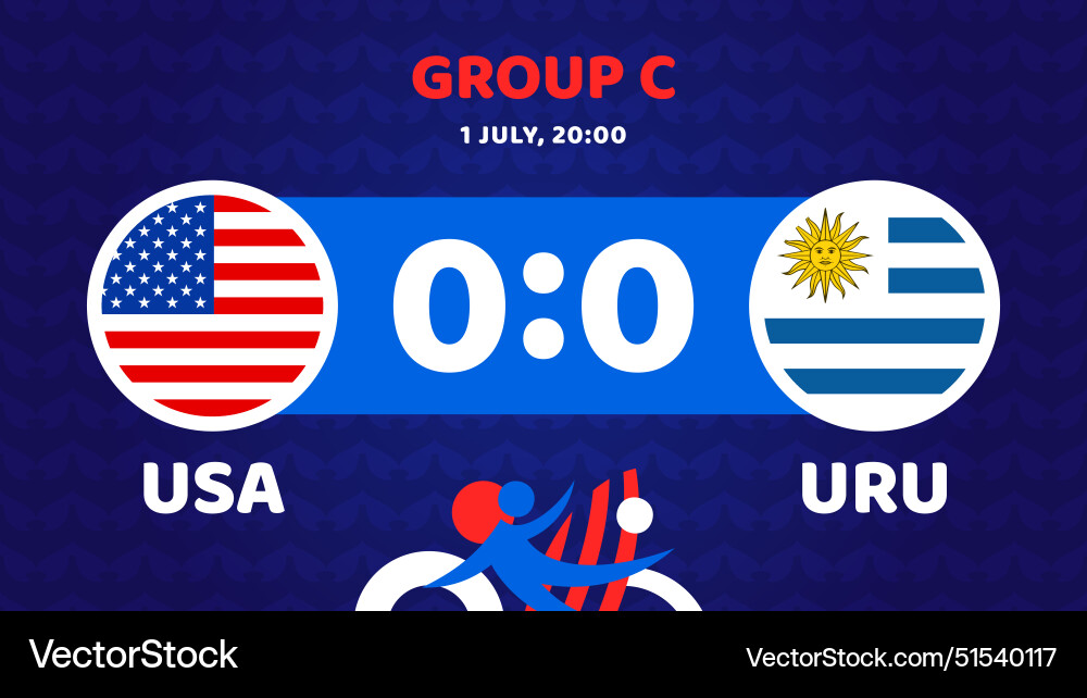 Usa vs uruguay football america 2024 match versus Vector Image