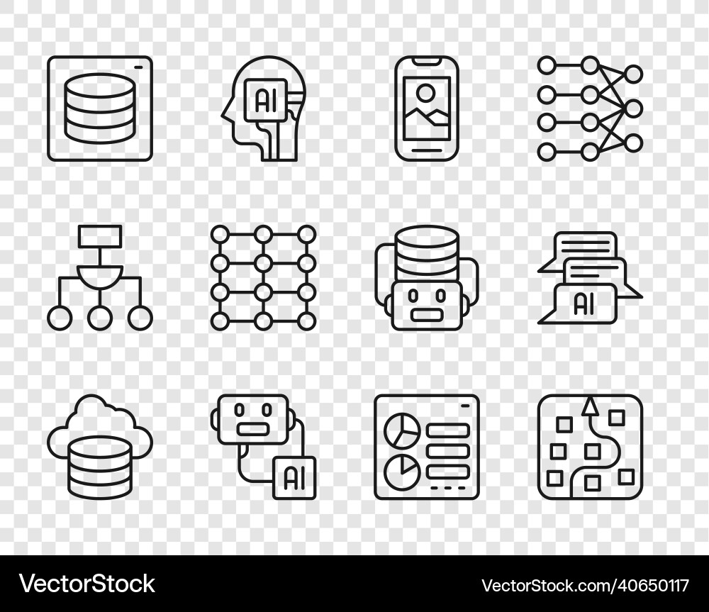 Zeile Cloud-Datenbank neural network mobile Zeile Cloud-Datenbank neural network mobile vektorbild