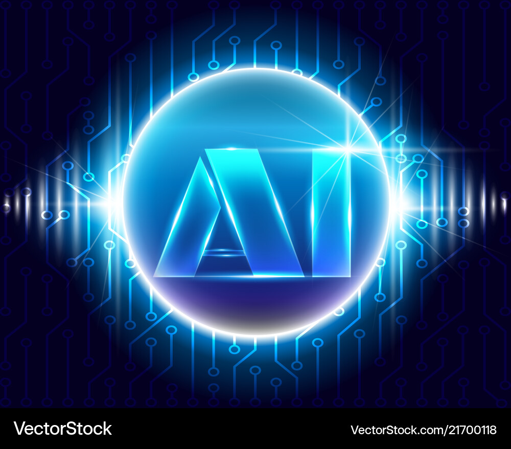 Ai digital artificial intelligence network vector image