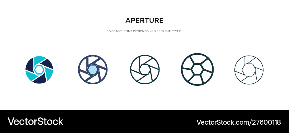 Aperture icon in different style two colored Aperture icon in different style two colored vector image