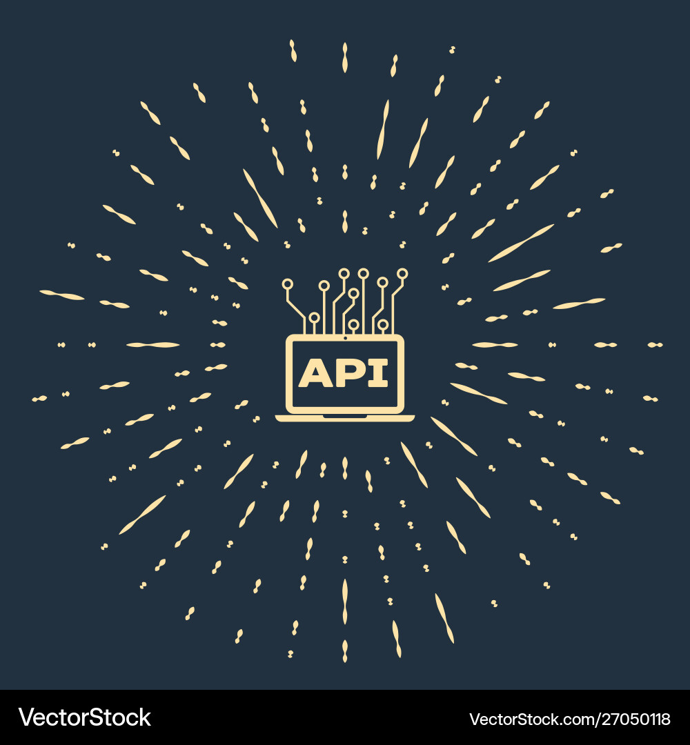 Beige computer api interface icon isolated on dark Beige computer api interface icon isolated on dark vector image