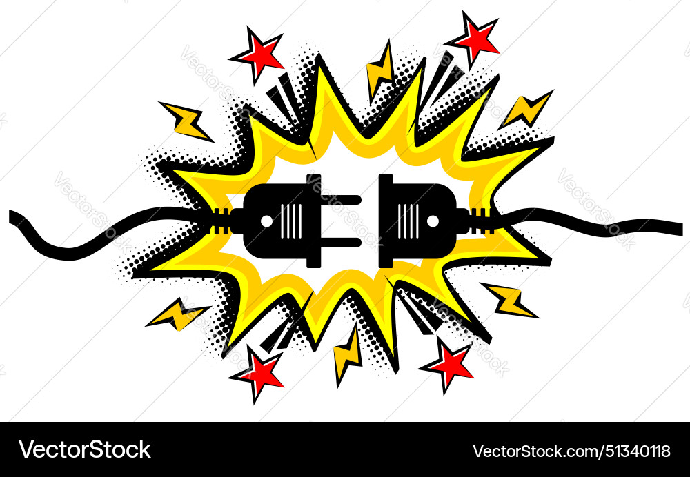 Electric socket with plug Royalty Free Vector Image