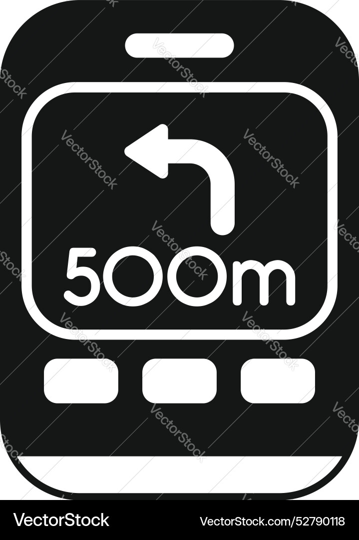 Gps navigation app displaying turn left Gps navigation app displaying turn left vector image