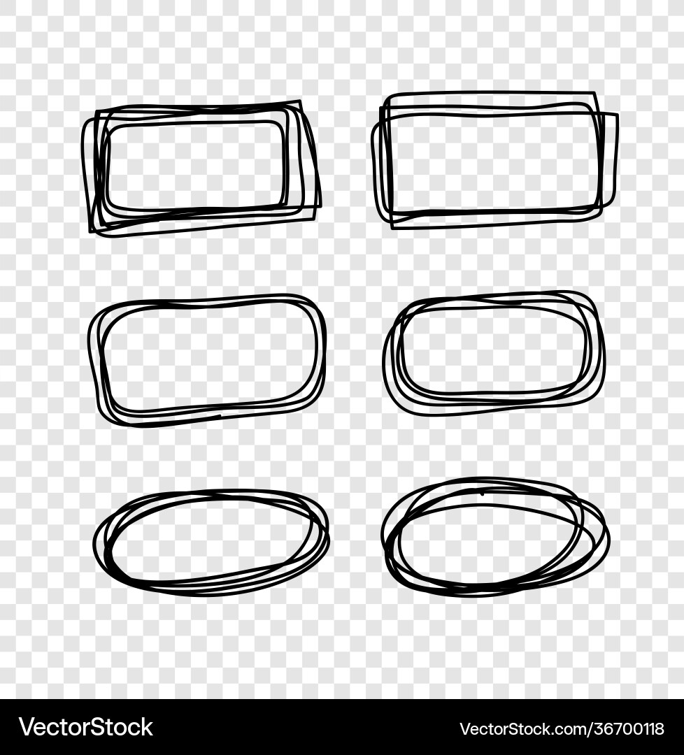 Hand drawn set frame objects for design use Hand drawn set frame objects for design use vector image