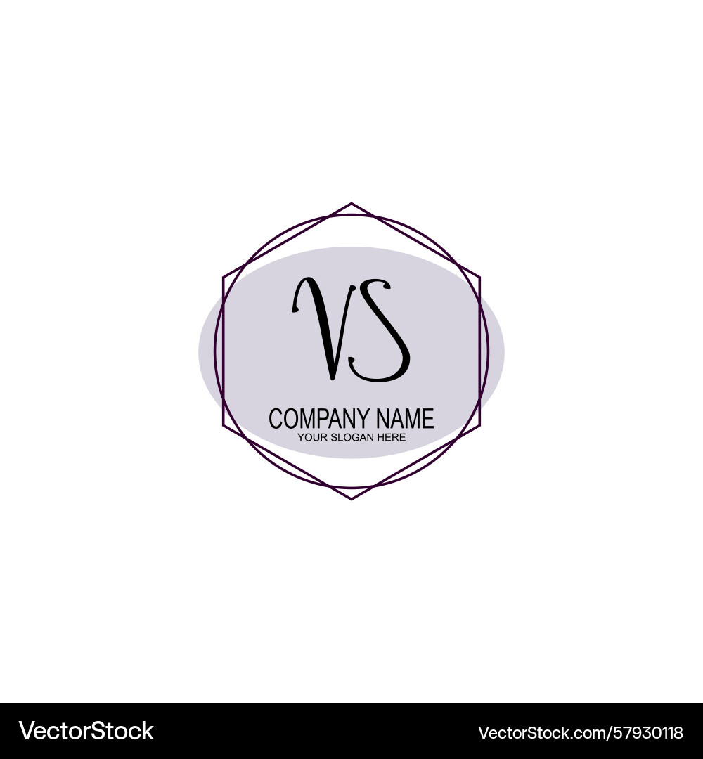 Handwriting logo concepts with initial vs Vector Image