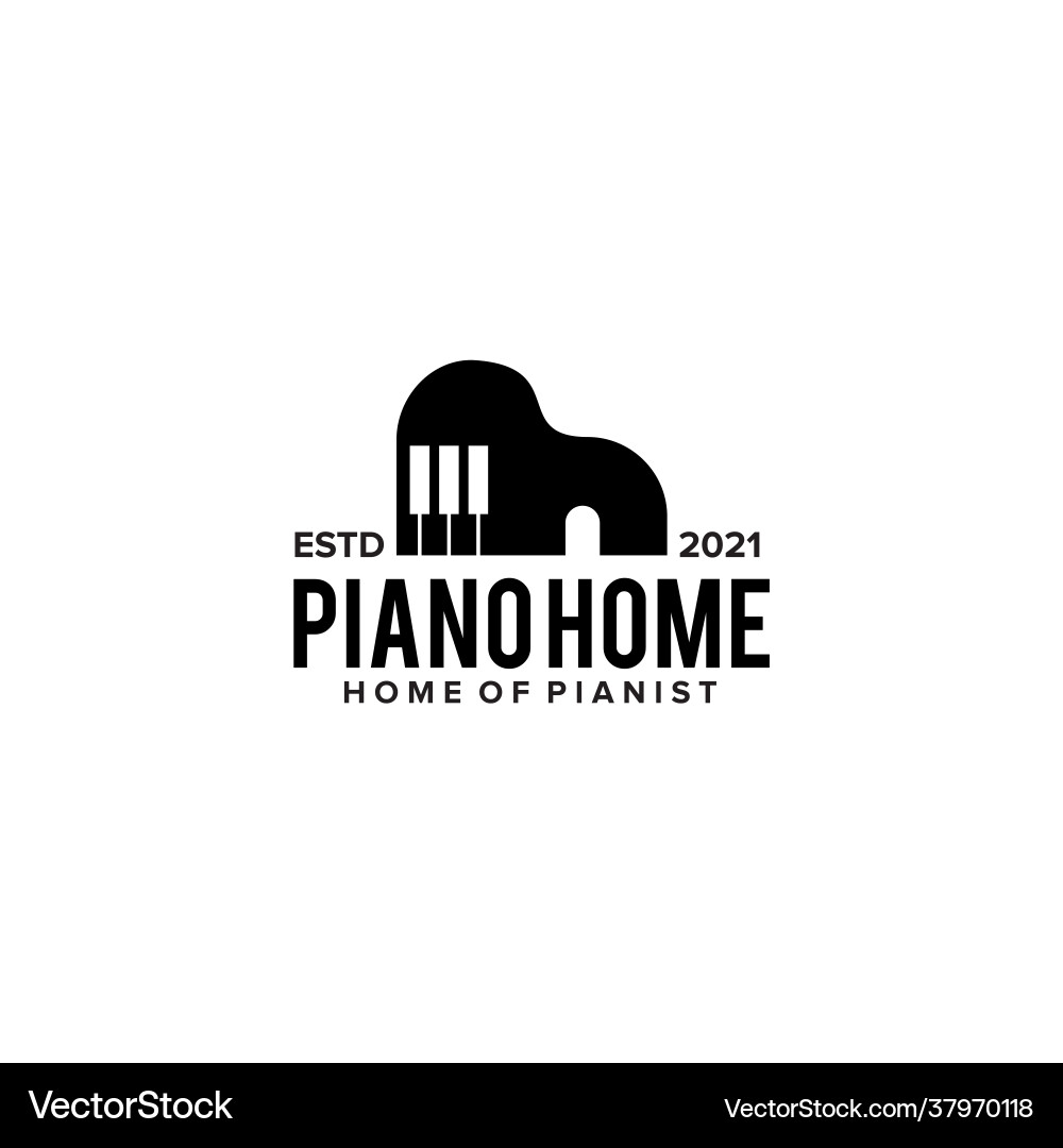 Home piano logo design template Home piano logo design template Vector Image