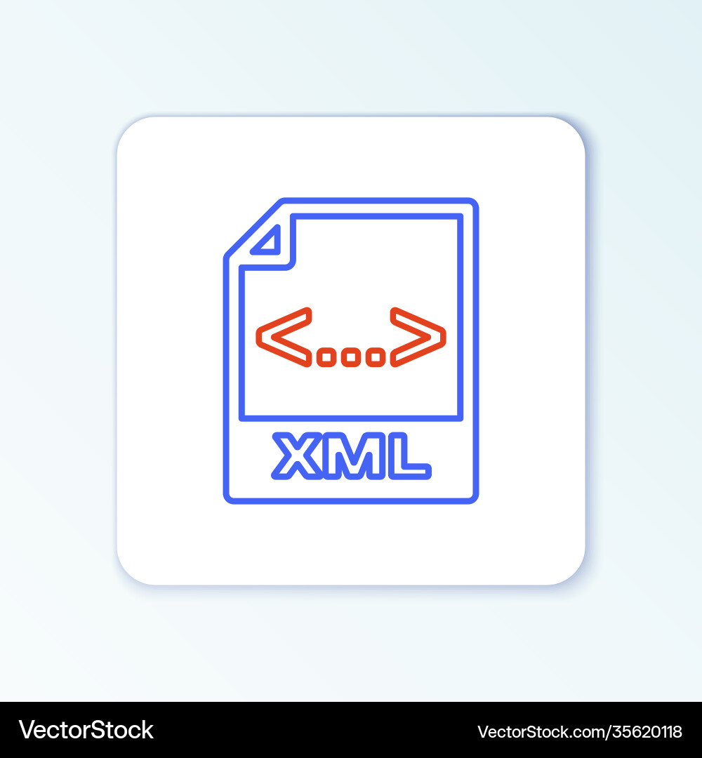 Line xml file document download button icon Line xml file document download button icon vector image