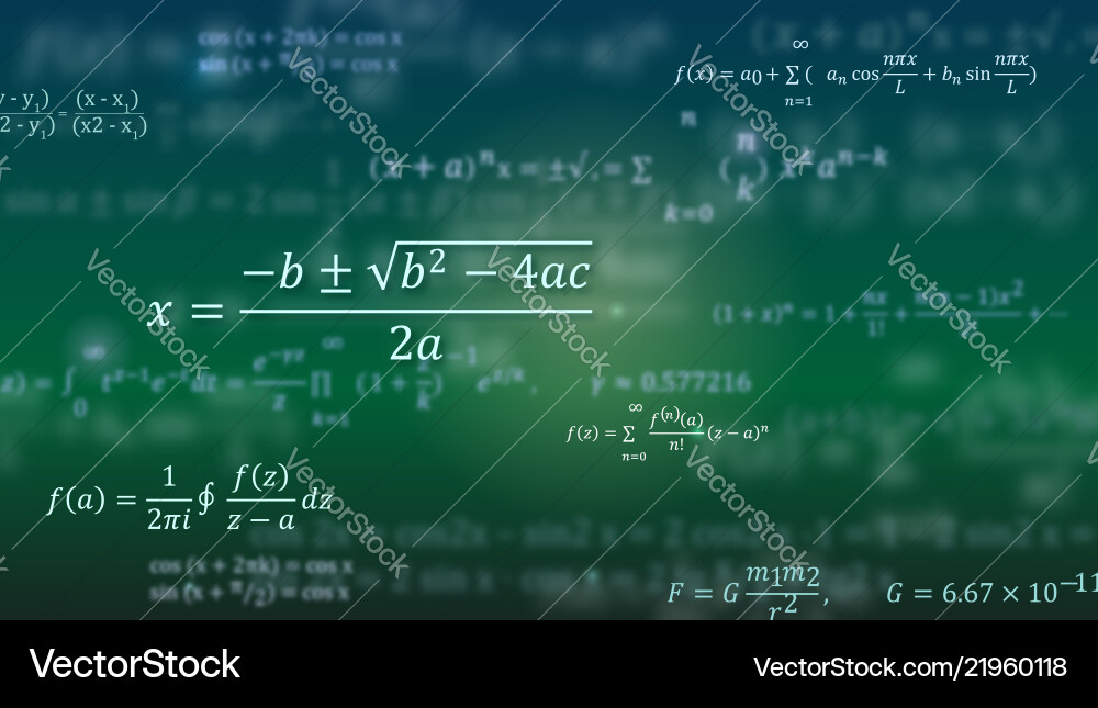 Mathematical formulas abstract green background Mathematical formulas abstract green background vector image