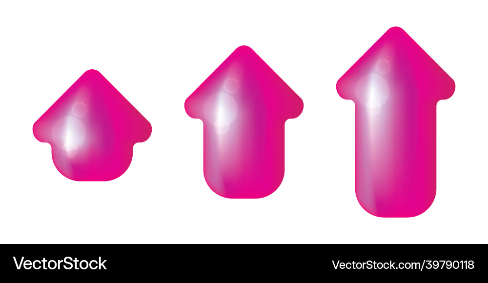Neon download progress loading bar and arrow set Vector Image