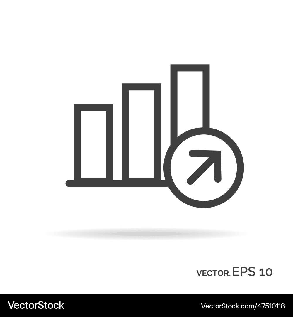 Progress graph outline icon black color Progress graph outline icon black color vector image