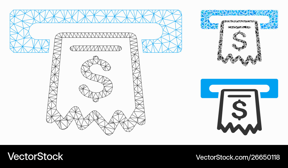 Receipt terminal mesh 2d model and triangle Vector Image